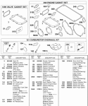EngineValveCarburetor Gasket Sets Diagram and Parts List for  Briggs and Stratton Engine